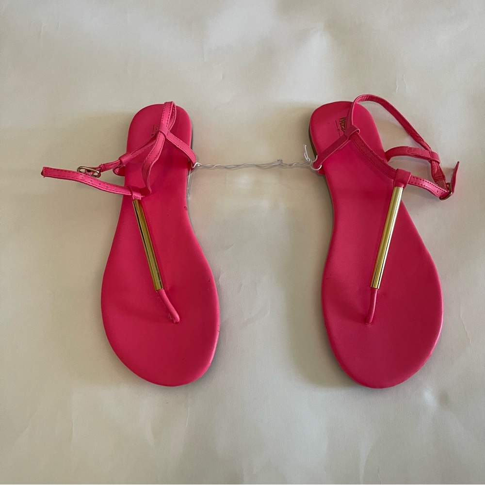 Hot Pink Thong Flip Flop Strappy Sandals